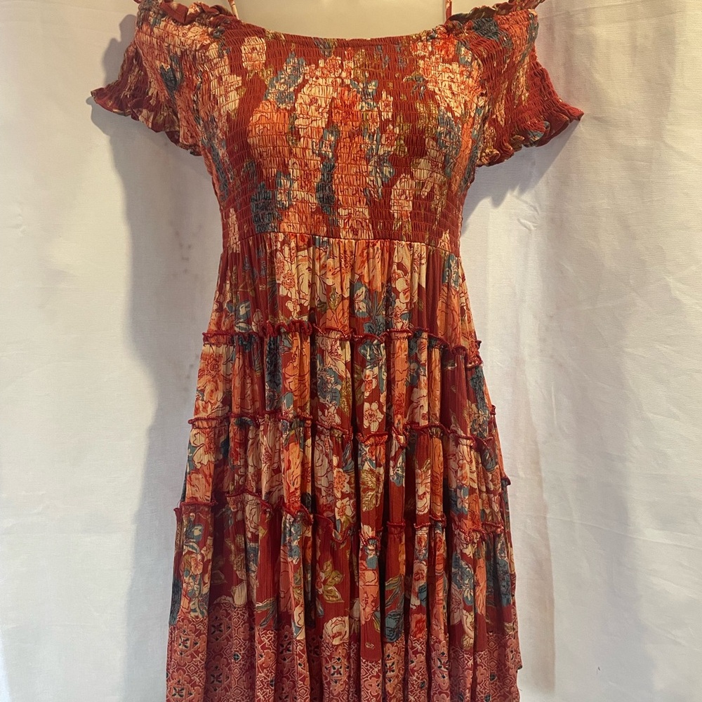 Angie Red and Blue Floral Mini Dress